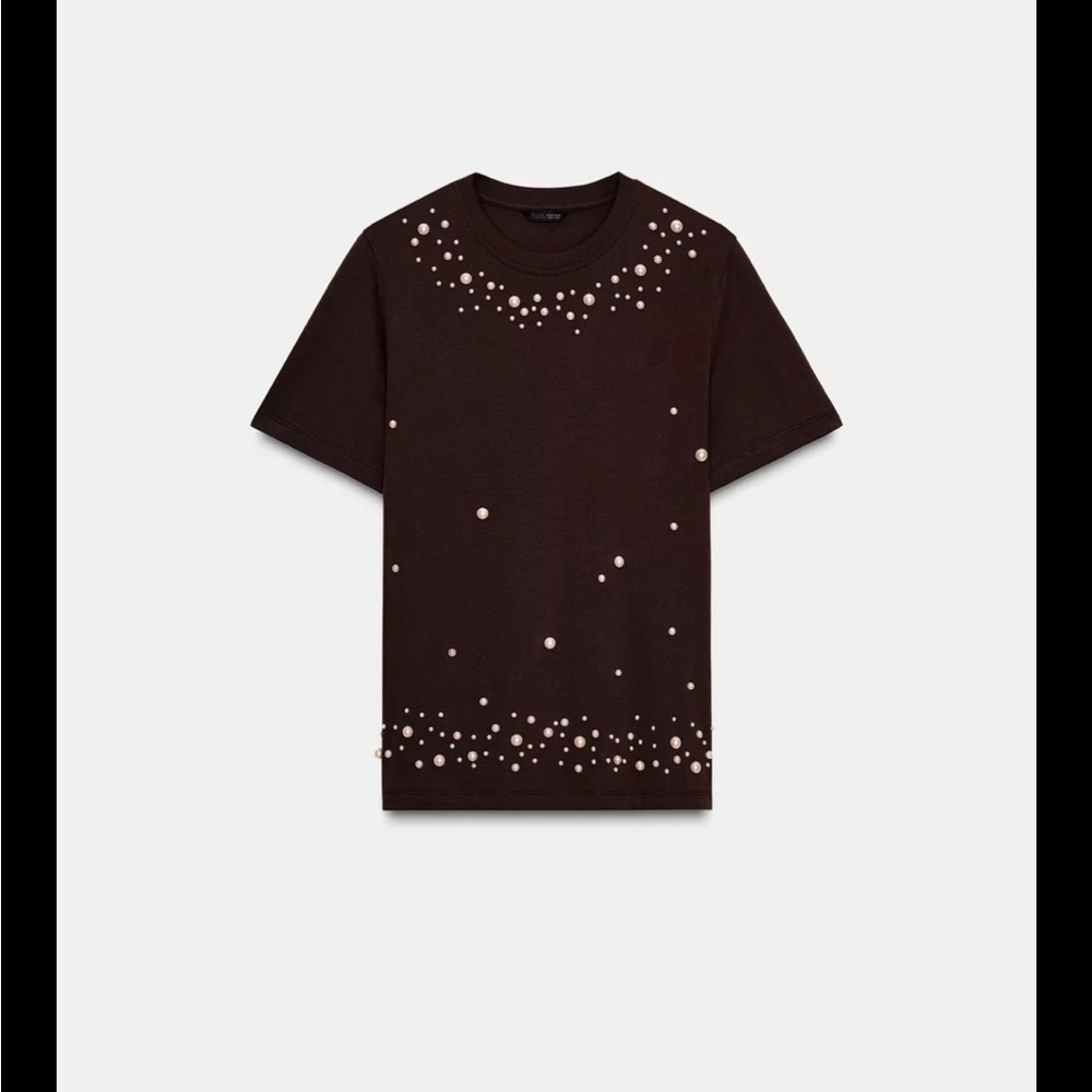 Zara Brown Pearl T-Shirt